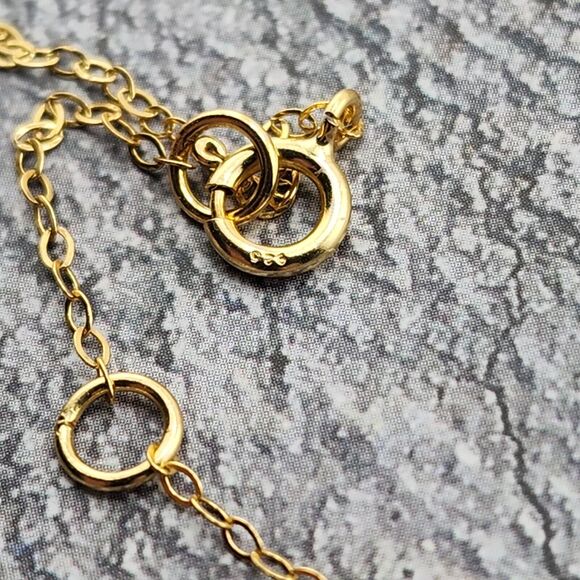 Marc Marcella Diamond Circle Pendant Necklace Gold Plated Sterling Silver 15" - Picture 6 of 6